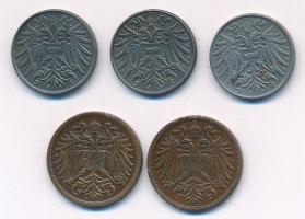 Ausztria 1914-1918. 2h (5xklf) T:AU
Austria 1914-1918. 2 Heller (5xdiff) C:AU