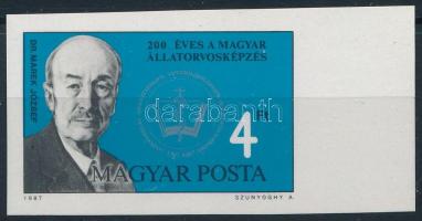 1987 200 éves a magyar állatorvosképzés vágott ívszéli bélyeg