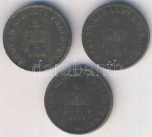 1916-1917-1920. 20f (3x) T:3