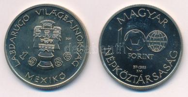1985. 100Ft alpakka "Labdarúgó Világbajnokság 1986 - Mexikó" kapszulában + 100Ft alpakka &...