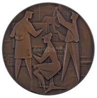Vincze Dénes (1914-1972) 1966. Szocreál tudomány témájú egyoldalas, bronz emlékérem (80mm) T:AU