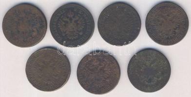 Ausztria/magyar verdejel 1851. 2Kr (7x) 2xB, 4xG, 1xkis G vj-el T:3+,3,4+