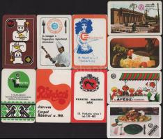 1975-1981 10 db vendéglátással kapcsolatos kártyanaptár