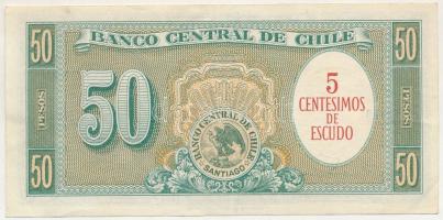 Chile 1960. 50P hátlapon "5c" felülbélyegzéssel T:F szép papír
Chile 1960. 50 Pesos with ...