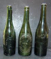 3 db hosszúkás Kőbányai sörösüveg