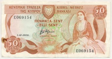 Ciprus 1984. 50c T:F folt
Cyprus 1984. 50 Cents C:F spotted
Krause P#52
