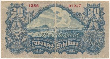 Ausztria 1945. 20Sch "1256 91247" T:F,VG
Austria 1945. 20 Schilling "1256 91247&quot...