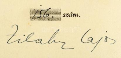 Zilahy Lajos: Halálos tavasz. Bp., 1922, Athenaeum. 160p. Első kiadás! ALÁÍRT! 156/200. számozott pé...