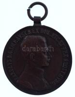 1917. "Károly Bronz Vitézségi Érem" bronz kitüntetés függesztőkarikával Szign.: Kautsch T:...