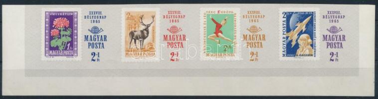1965 Bélyegnap (38.) ívsarki vágott 4-es csík