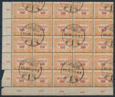 1921/1924 Hivatalos 500K ívsarki 25-ös tömb elfogazva