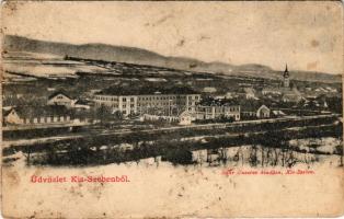 1902 Kisszeben, Sabinov; Gyalogsági laktanya, látkép télen. Stehr Gusztáv kiadása. / K.u.K. military...