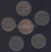 Ausztria 1780-1790. 6db klf verdjelű 1Kr T:vegyes