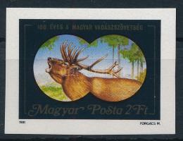 1981 100 éves a magyar Vadászszövetség vágott bélyeg