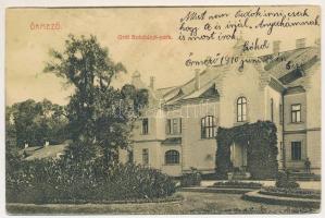 1910 Őrmező, Strázske; Gróf Széchenyi kastély a park felől. Fried Ignác kiadása / castle, park + &qu...
