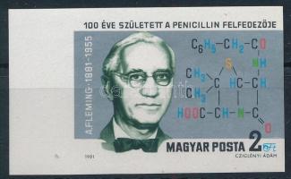 1981 Alexander Fleming ívszéli vágott bélyeg