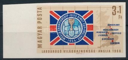 1966 Labdarúgó VB Anglia 3Ft ívszéli vágott bélyeg