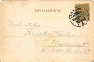 1903 Pozsony, Pressburg, Bratislava; Sétatér, villamos. Dr Trenkler &amp; Co. / promenade, tram ...
