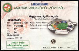 2009 Magyar-portugál labdarúgó-mérkőzés belépőjegye (0:1)