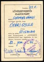 1982 Lövészetvezetői igazolvány (MHSZ)