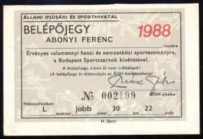 1988 Éves belépő az összes hazai és nemzetközi sportversenyre