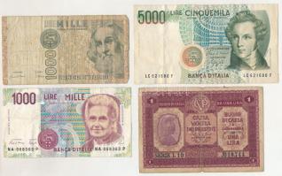Olaszország 1982. 1000L + 1985. 5000L + 1990. 1000L + 1918. Velence / Osztrák-magyar megszállás 2L T...