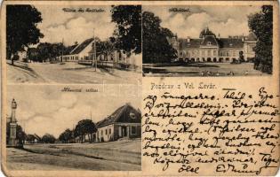 Nagylévárd, Velké Leváre; Gróf Wenckheim kastély, Fő utca, út a kastélyhoz / castle, main street, ro...
