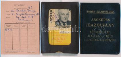 1950-1973 Farkas Imre író, operettszerző vasúti és BKV-s arcképes igazolvány