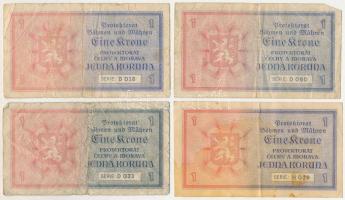 Német Harmadik Birodalom / Cseh-Morva Protektorátus 1940. 1K (4x) T:F,VG
German Third Reich / Prote...
