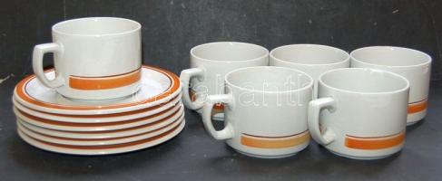 Granit jelzéssel ellátott 12 darabos porcelán szett: 6 csésze + 6 csészealj