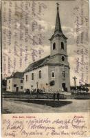 1916 Pomáz, római katolikus templom. Schwartz János kiadása (EB)