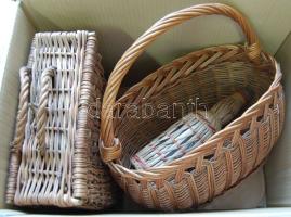 Fonott tétel: ládika 27x30x12 cm, üveg 32 cm magas, kosár