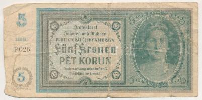 Német Harmadik Birodalom / Cseh-Morva Protektorátus 1940. 5K "P 026" T:VG
German Third Re...