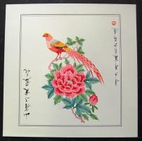 Kínai selyemkép / Chinese silk-picture 30x30 cm