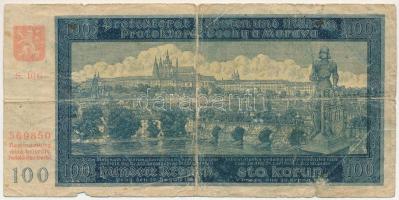 Német Harmadik Birodalom / Cseh-Morva Protektorátus 1940. 100K II. kiadás, "S. 10G 569850"...