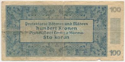 Német Harmadik Birodalom / Cseh-Morva Protektorátus 1940. 100K II. kiadás, "S. 10G 569850"...