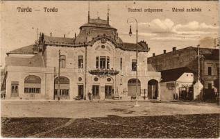 Torda, Turda; Városi színház, Lepter Rezső fűszerkereskedése, üzlet. Füssy kiadása / Teatrul orasene...