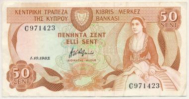 Ciprus 1983. 50c "C971423" T:F
Cyprus 1983. 50 Cents "C971423" C:F
Krause P#52
