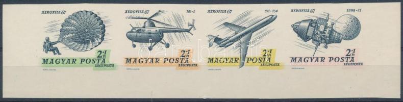 1967 Bélyegnap - Aerofila (II.) ívsarki vágott csík