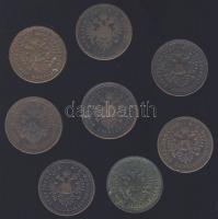 Ausztria 1851. 1Kr (8x) 2xA, 3xB, 2xE, 1xG T:3+,3