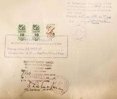 1957 SOTE orvosi diploma Babics Antal és Gegesi Kiss Pál aláírásával, felcsavarva