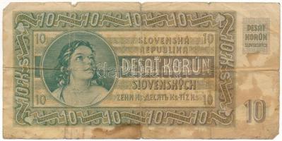 Szlovákia 1939. 10K "Ml 73 312278" T:VG beszakadás
Slovakia 1939. 10 Korun "Ml 73 31...