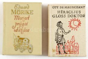 2 db minikönyv: Eduard Mörike: Mozart prágai utazása.; Guy de Maupassant: Héraclius Gloss doktor. Bp...