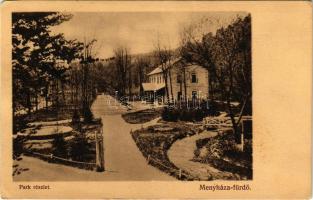 1912 Menyháza-fürdő, Monyásza, Baile Moneasa; park részlet. Illés Albert kiadása / park (EM)