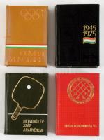 4 db sport témájú minikönyv: Három évtized sportja. 1945-1975.; Vívóvilágbajnokság '75.; Olimpi...