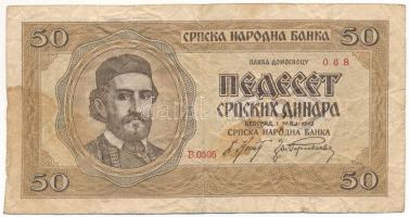 Szerbia / Német megszállás 1942. 50D "B.0505 068" T:F fo.
Serbia / German Occupation 1942...