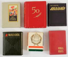 6 db minikönyv: Marxról. Marx, Engels és Lenin írásaiból.; 50 éves a Szovjet Szocialista Köztársaság...