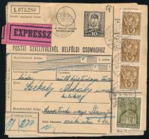 1942 Expressz Postai szállítólevél 290f bérmentesítéssel "SZENTES"- "DISZNAJÓ"