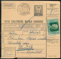 1942 Postai szállítólevél Kormányzói arcképsor 1P "MEZŐHEGYES" - "OLASZTELEK"