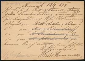 1873 2kr díjjegyes levelezőlap "KÉSMÁRK / SZEPES M." - "WIEN"